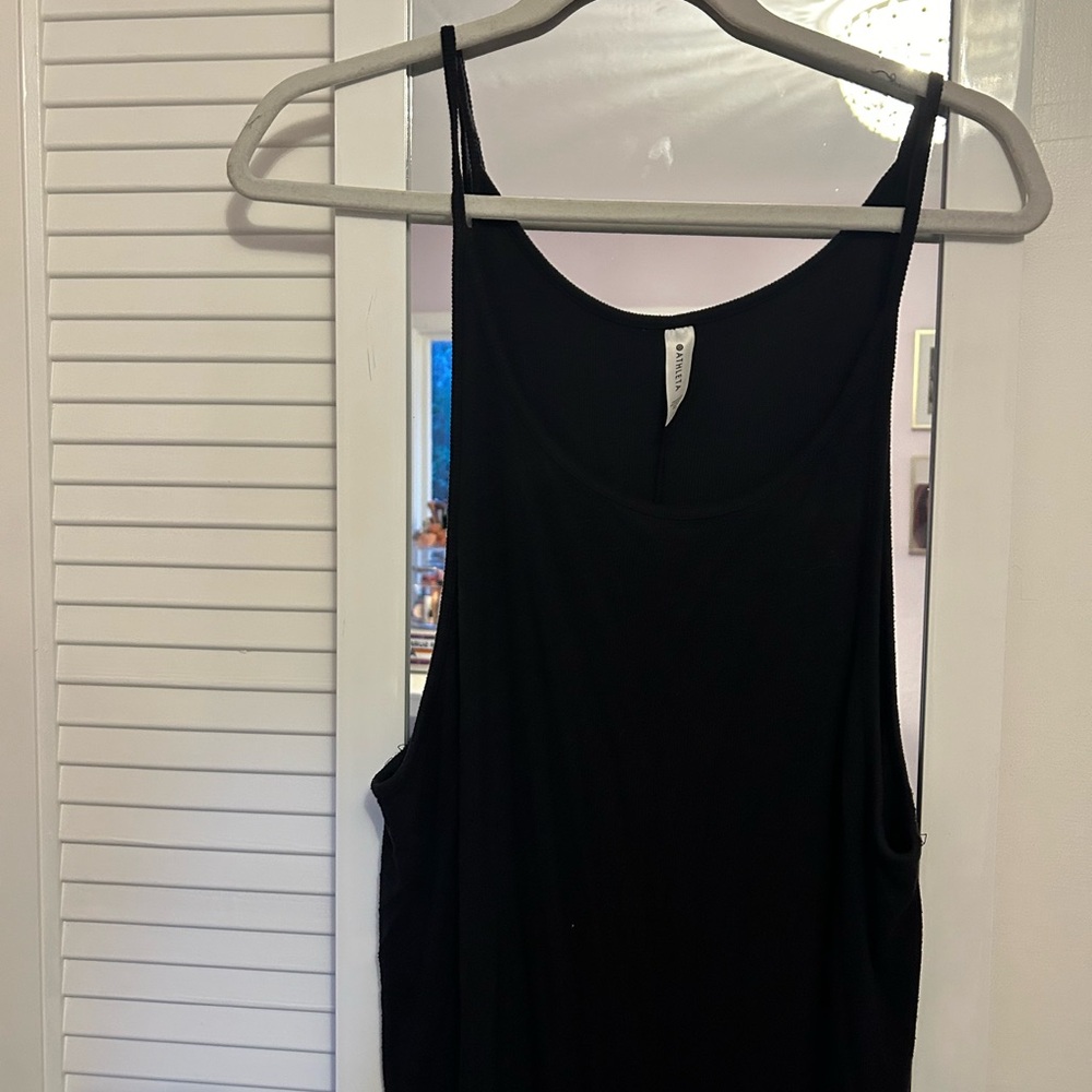 Athleta Black Ribbed Tank dress